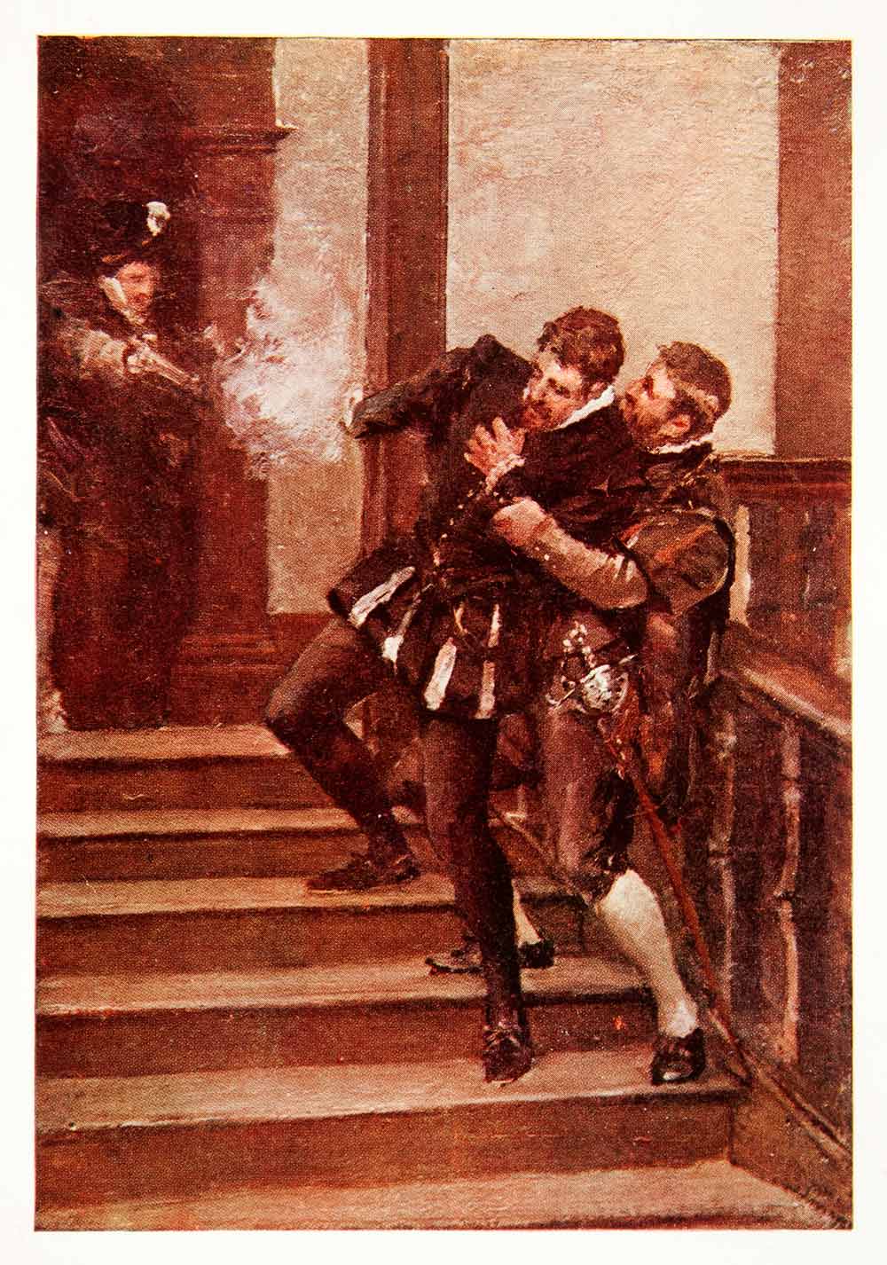 1912 Color Print Assassination William Silent Dutch Allan Stewart Mima XEM7