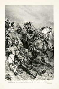 1901 Print Gustavus Adolphus Sweden King Death Battle Lutzen Norway War XEN7