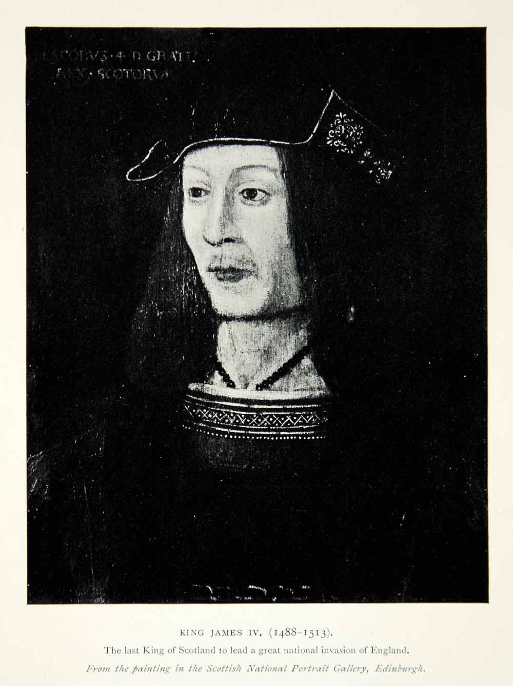 1915 Print King James IV Scotland Portrait Stewart Monarch Royalty XENA2