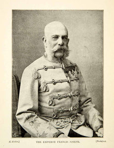 1901 Print Emperor Franz Francis Joseph I Austria Hungary Royalty Portrait XENA8