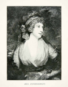 1894 Print Fitzherbert Portrait Widow Wife King George Prince Wales England XEO6