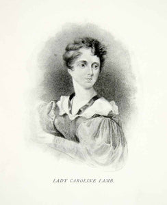 1894 Print Lady Caroline Lamb Lord Melbourne Affair Lord Byron Adultery XEO6