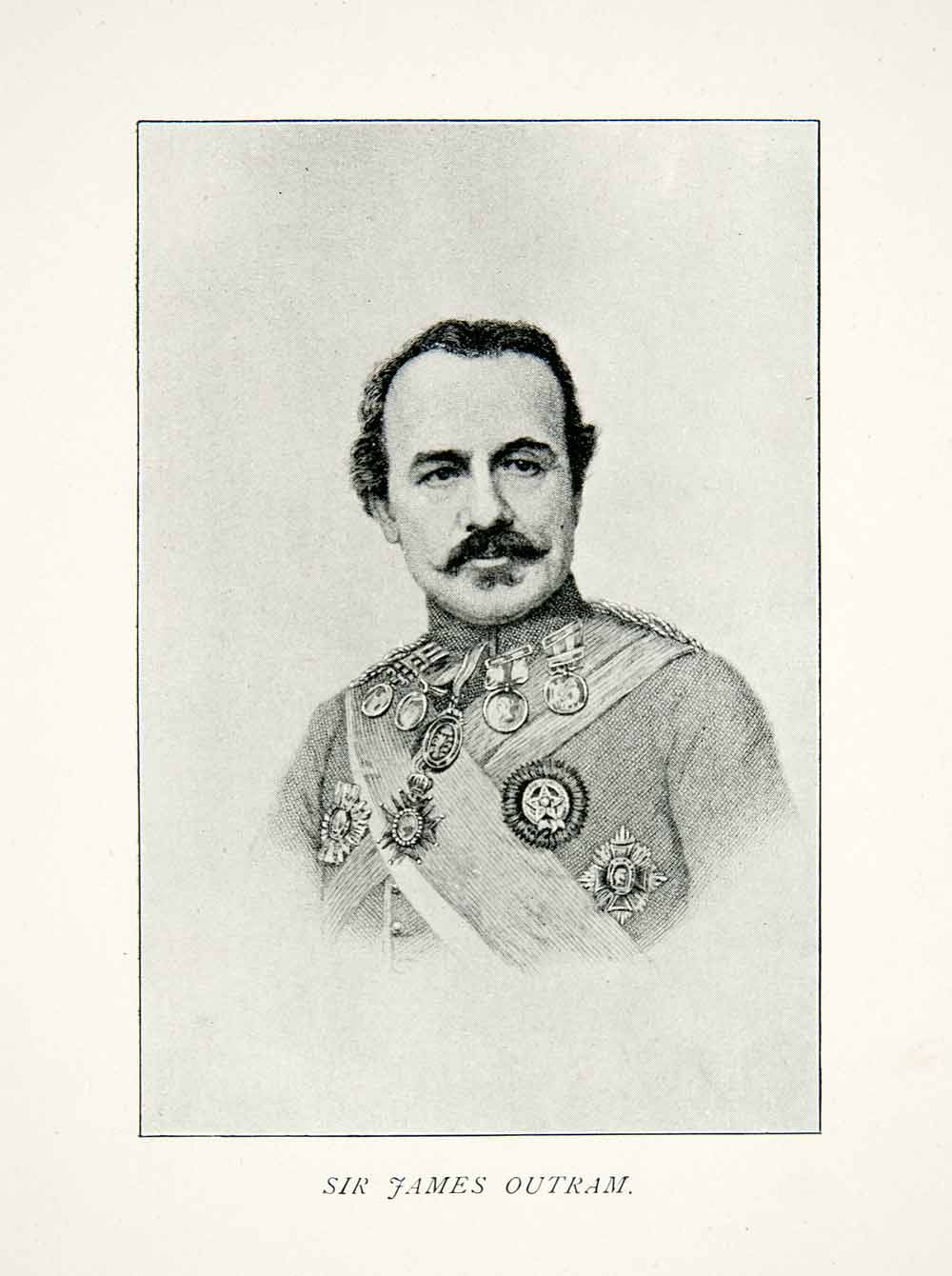 1894 Print Lieutenant General Sir James Outram Baronet England India XEO6