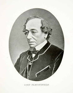 1894 Print Lord Benjamin Disraeli Earl Beaconsfield Prime Minister England XEO6