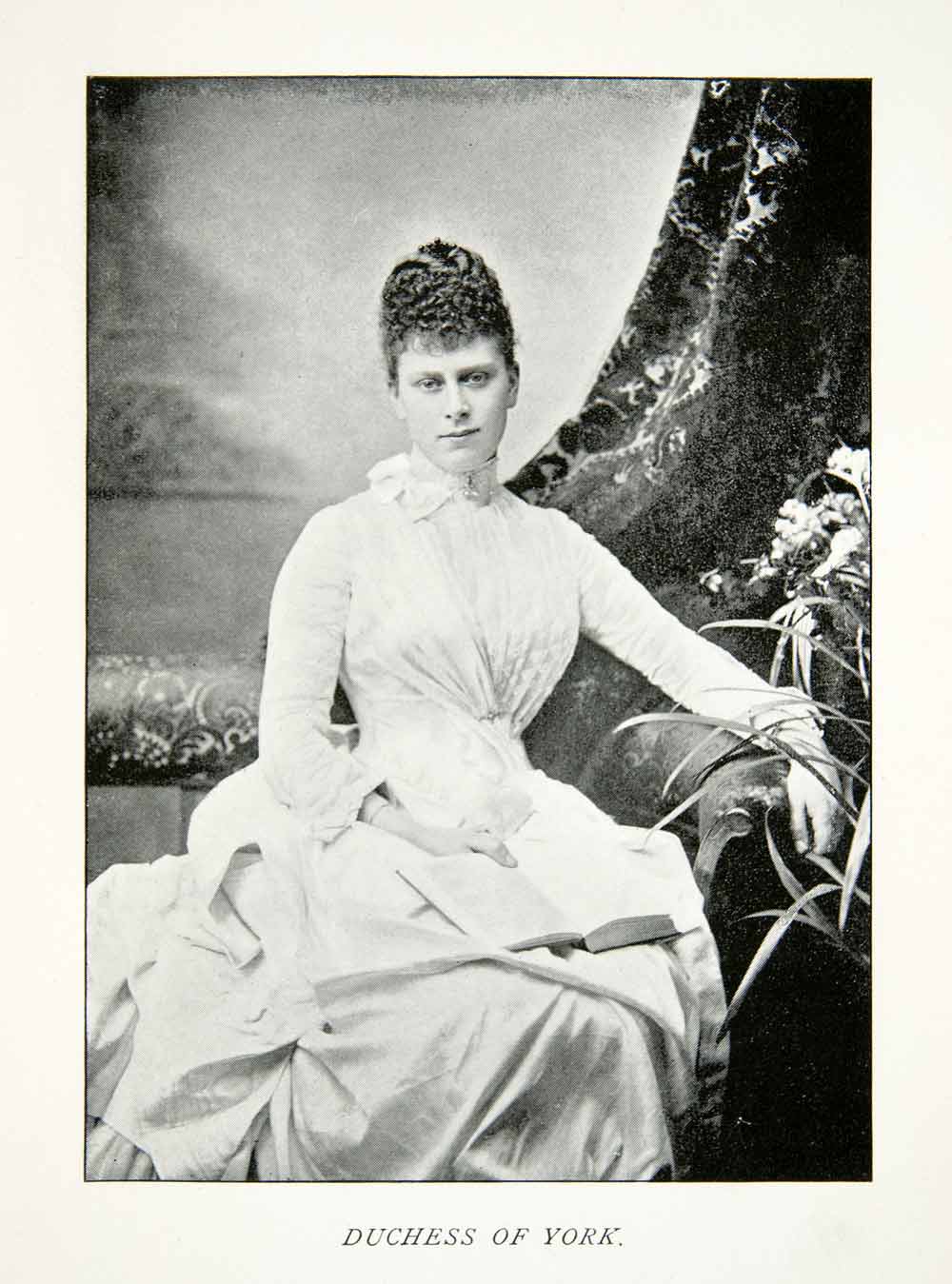 1894 Print Queen Mary Teck Duchess York England Consort Empress India XEO6