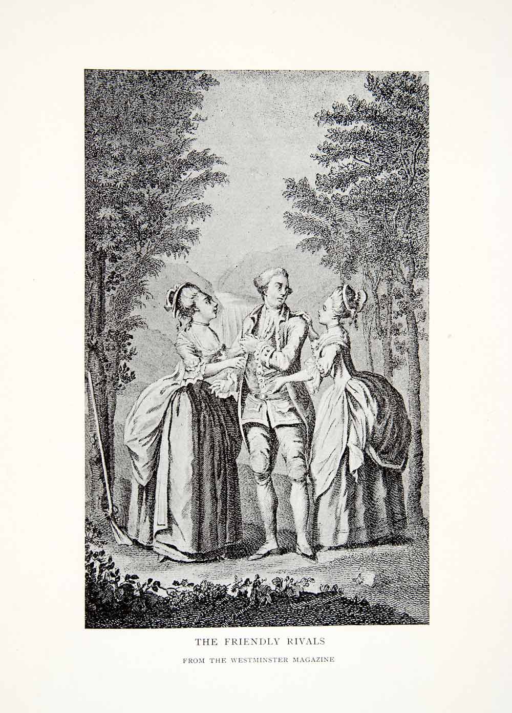 1903 Print Friendly Rivals Gentleman Ladies Aristocrat English Europe XEO7