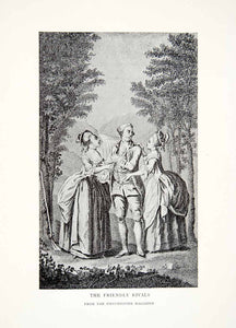 1903 Print Friendly Rivals Gentleman Ladies Aristocrat English Europe XEO7