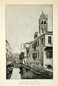 1894 Print Church Fosca Tower Religious Landmark Italy Venice Canal XEOA4