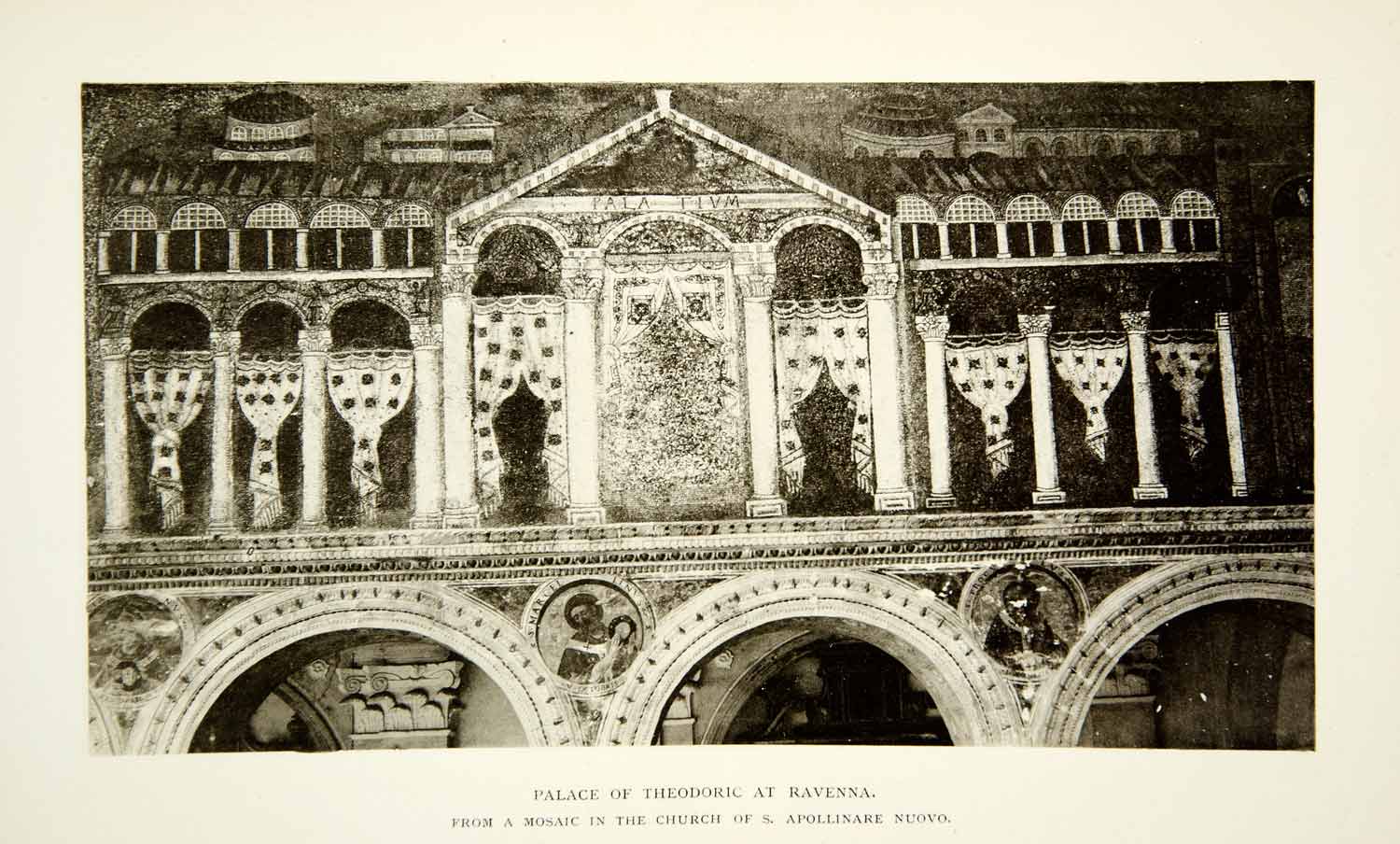 1896 Collotype Theodoric Ravenna Italy Palace Historic Landmark Apollinare XEOA6