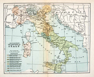 1923 Print Map Italy France Sardinia Turkey Austria Ionian Sea Adriatic XEQ7
