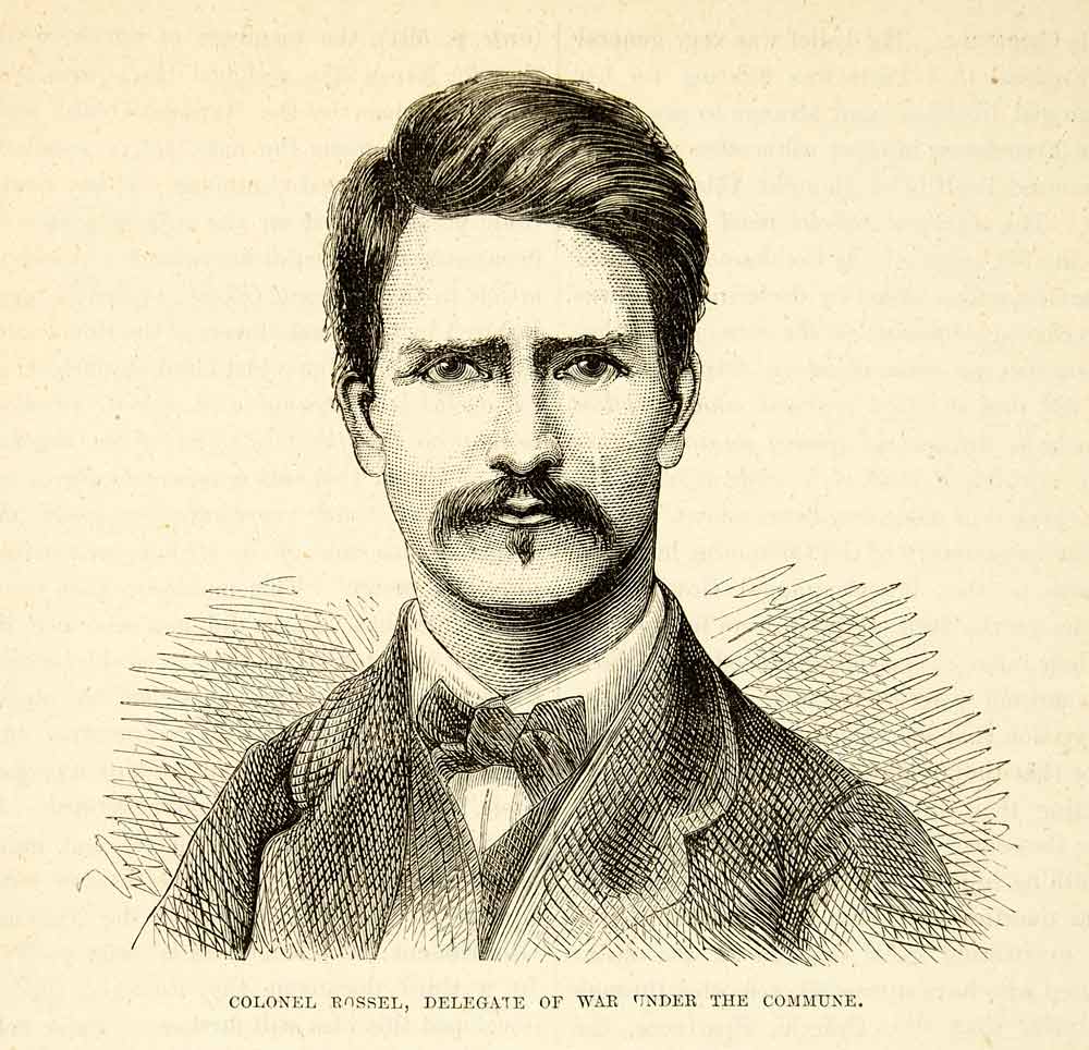 1884 Wood Engraving Colonel Bossel Paris Commune Portrait Franco-Prussian XEQA2