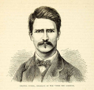 1884 Wood Engraving Colonel Bossel Paris Commune Portrait Franco-Prussian XEQA2
