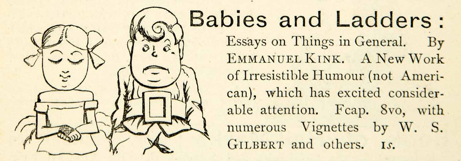 1872 Ad Babies Ladders Children Portrait Girl Boy Emmanuel Kink Clothing XEQA5