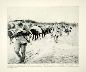 1934 Print WWI US Army Doughboys Soldiers Trench Burros Montfaucon France XEQA6