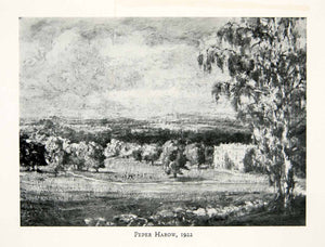 1939 Print Peper Harow Landscape Trees Village Surrey Saxons Yew Tree Holy XES1