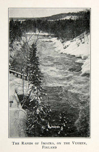 1921 Print Water Rapids Trees Imatra Vuoxen Finland Finnish Finnish-Russian XES3