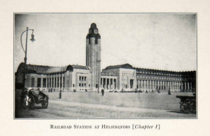 1921 Print Railroad Station Helsingfors Building Baltic Helsinki Swedish XES3