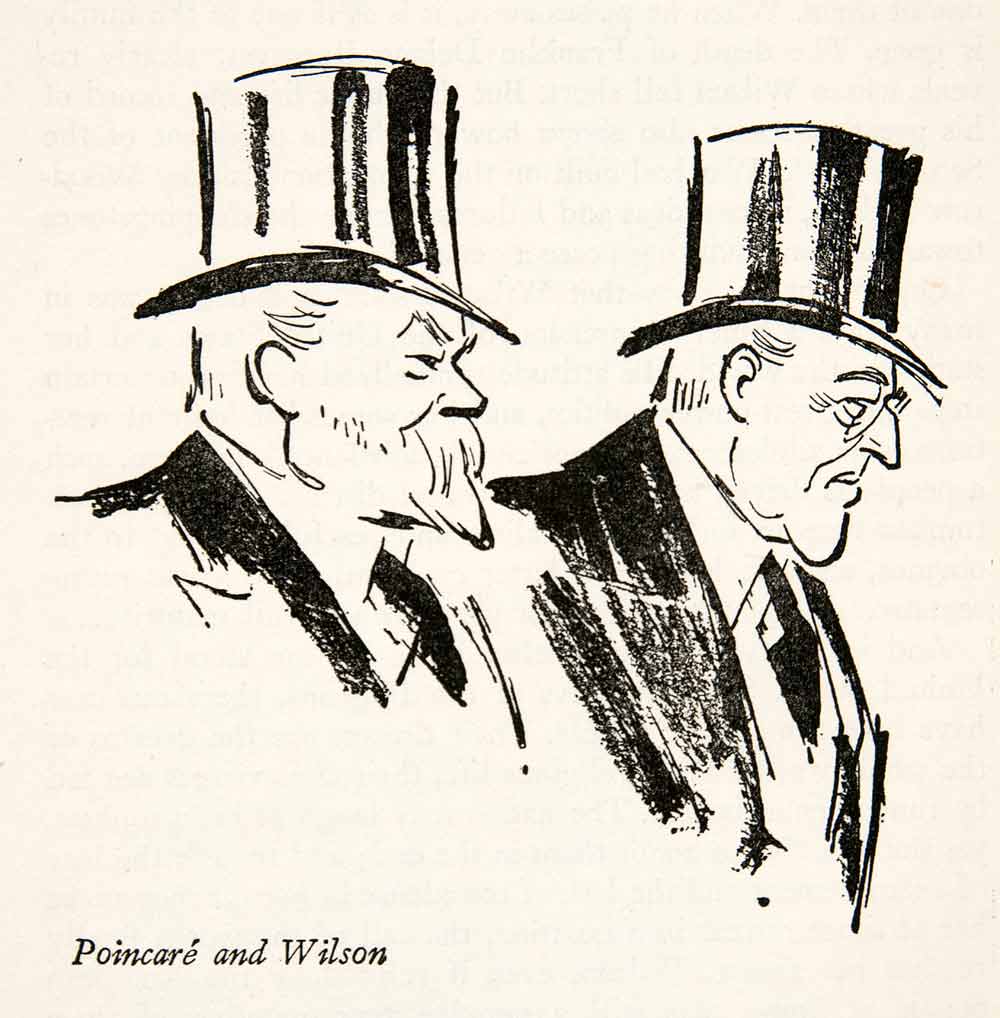 1946 Print Alois Derso Political Cartoon Raymond Poincare President Wilson XES8