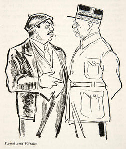 1946 Print Alois Derso Political Cartoon Pierre Laval Philippe Petain XES8