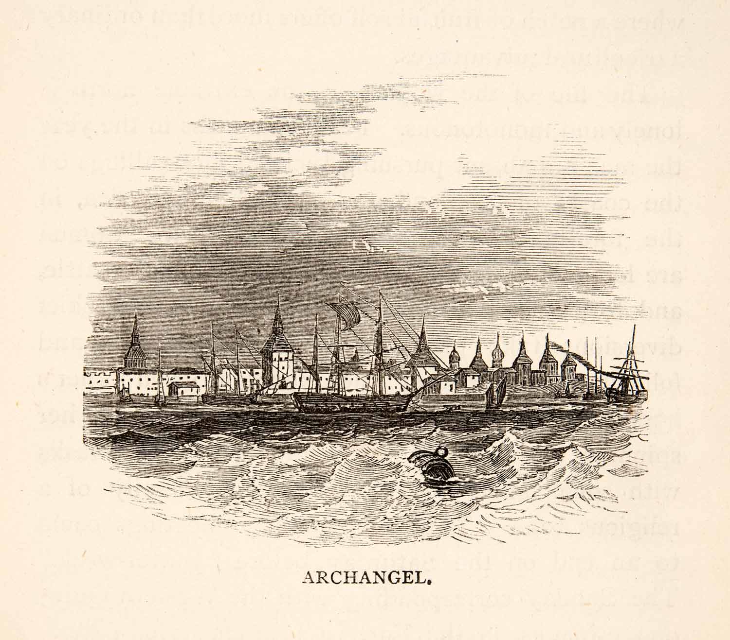 1881 Print Arkhangelsk Archangel Oblast Russia Dvina River White Sea XET4