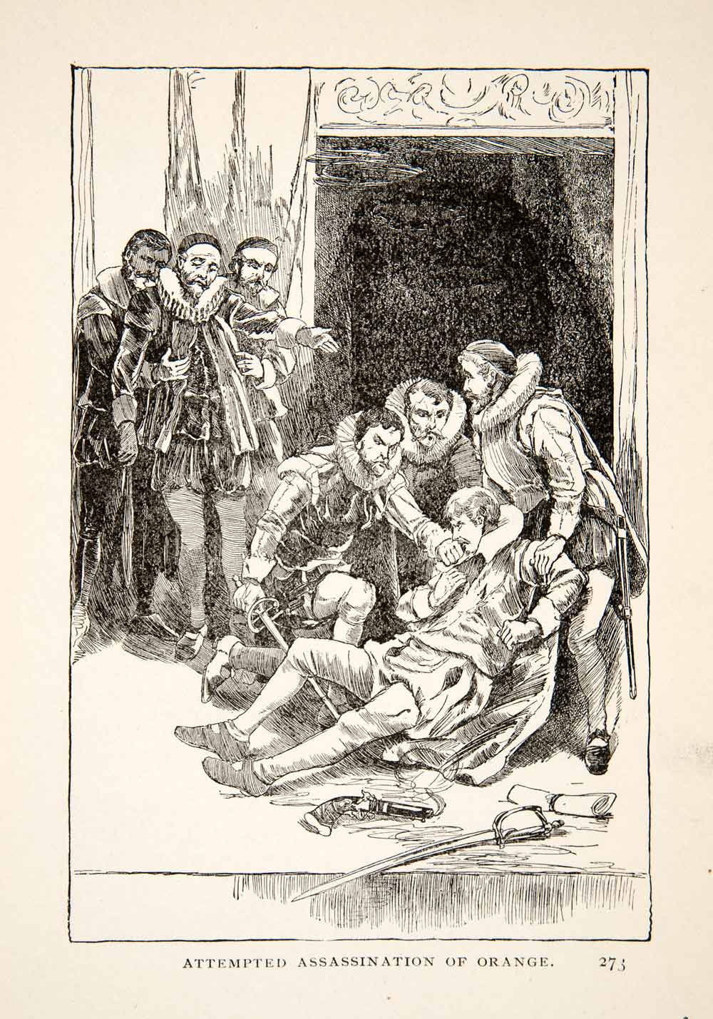 1903 Print Attempted Assassination Orange William I Prince Catholic Spanish XET5