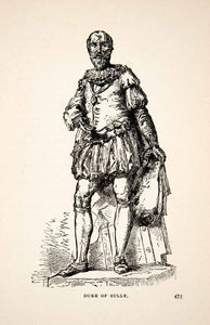 1903 Print Duke Sully Portrait Costume Maximilien de Bethune French XET5