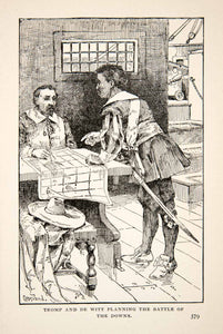 1903 Print Tromp De Witt Planning Battle Downs Eighty Years' War Maarten XET5