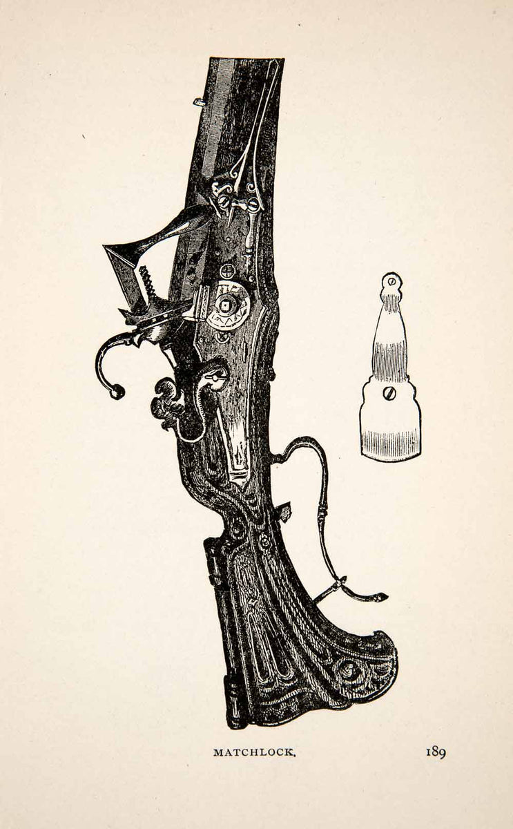 1903 Print Matchlock Gun Firearm Lock Mechanism European Slow Match Bu ...