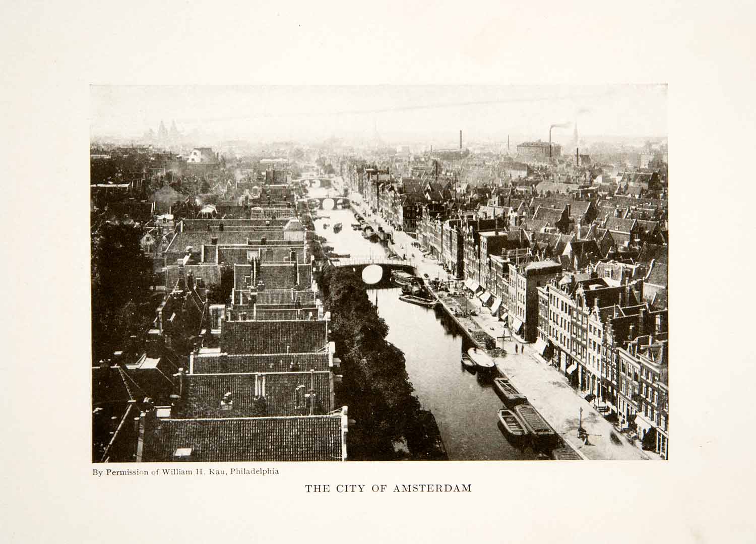 1915 Print Amsterdam Netherlands Cityscape Historic Image Canal Bridge XEU5