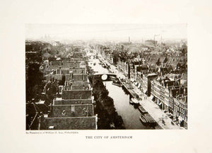 1915 Print Amsterdam Netherlands Cityscape Historic Image Canal Bridge XEU5