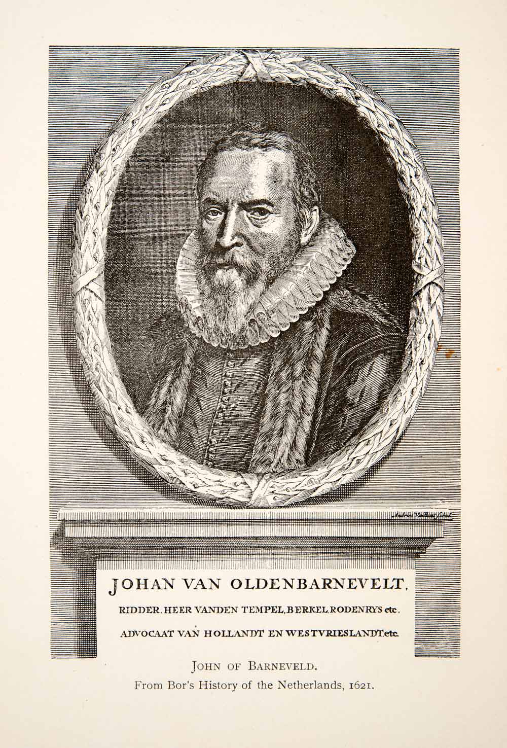 1894 Print Portrait Costume Johan Van Oldenbarneveldt John Dutch Statesman XEU7