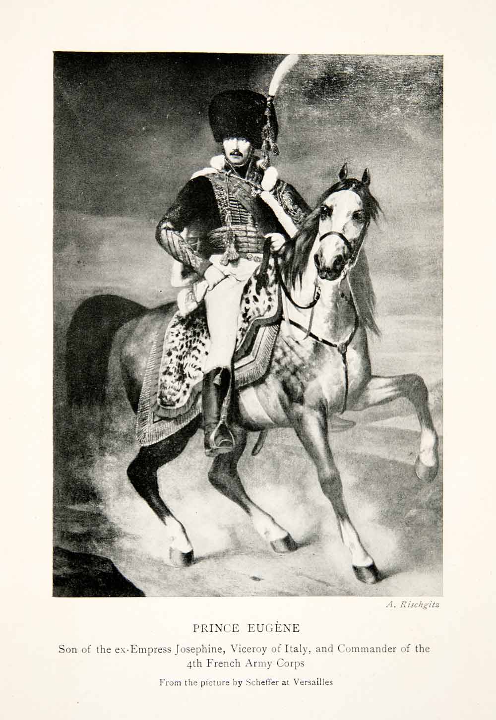 1914 Print Prince Eugene Napoleonic War Soldier Equestrian 4th Army Corps XEU9