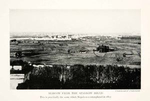 1914 Print Moscow Russia Landscape Napoleonic Wars Europe Sparrow Hills XEU9