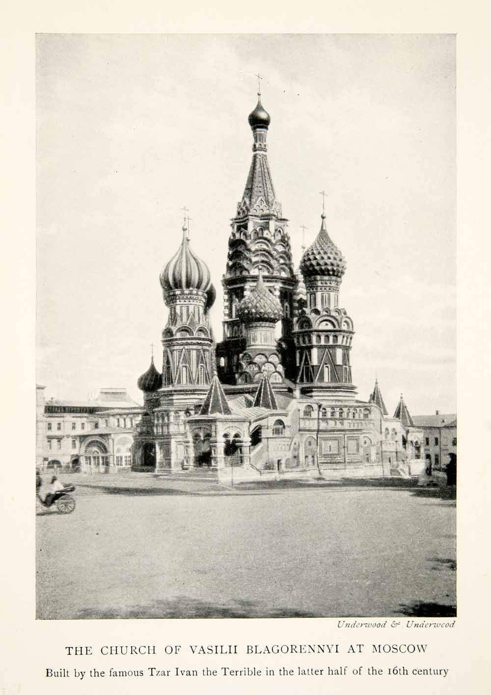 1914 Print Church St Basil's Cathedral Moscow Russia Architecture Tzar Ivan XEU9 - Period Paper
