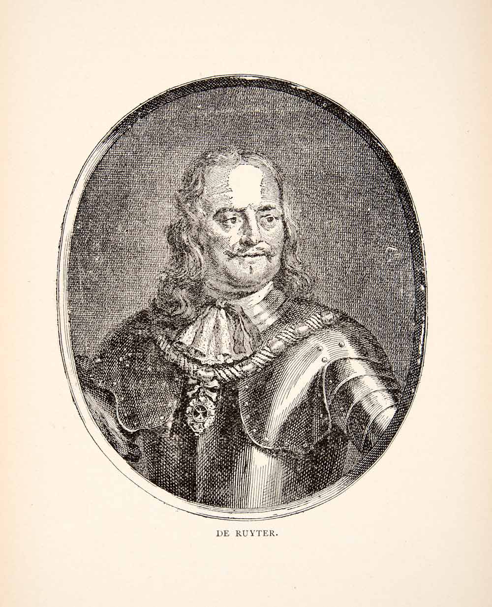1900 Print Portrait Costume Armor De Ruyter Michiel Dutch Admiral Anglo XEW1