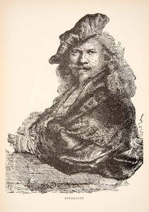 1900 Print Portrait Costume Rembrandt Van Rijn Painter Dutch Etcher Artist XEW1