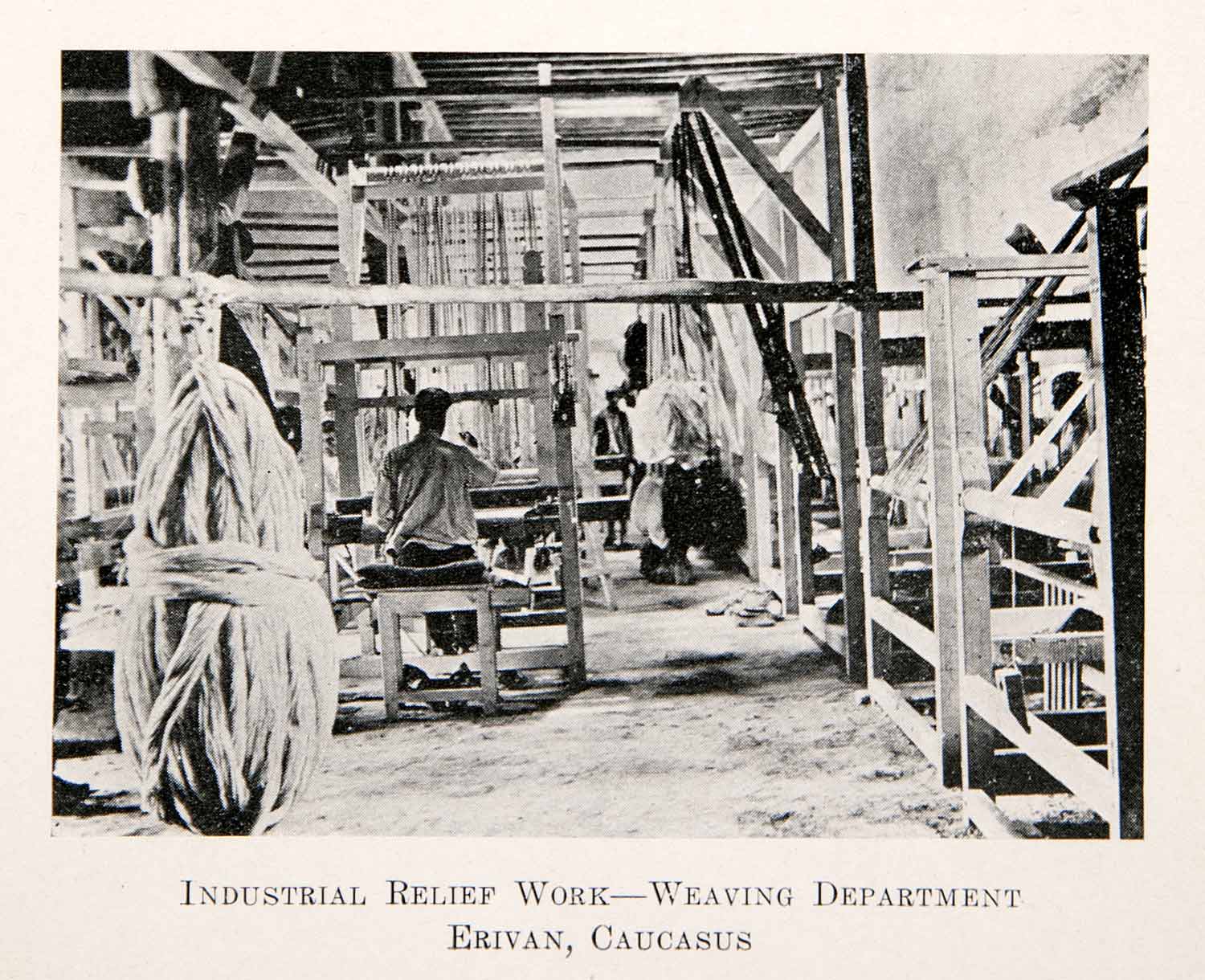 1918 Print Yerevan Caucasus Armenia Industrial Relief Work Weaving World XEX1