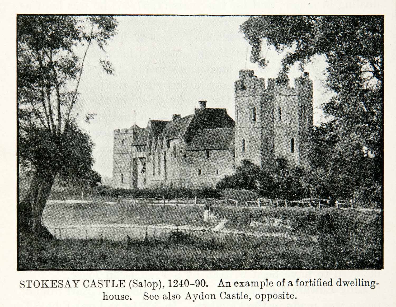 1922 Print Stokesay Castle Fortified Dwelling House England Shropshire XEX7