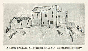 1922 Print Aydon Castle Northumberland England Fortified Manor House XEX7