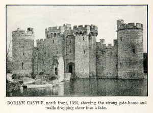 1922 Print Bodiam Castle England Gate House East Sussex England No Keep XEX7