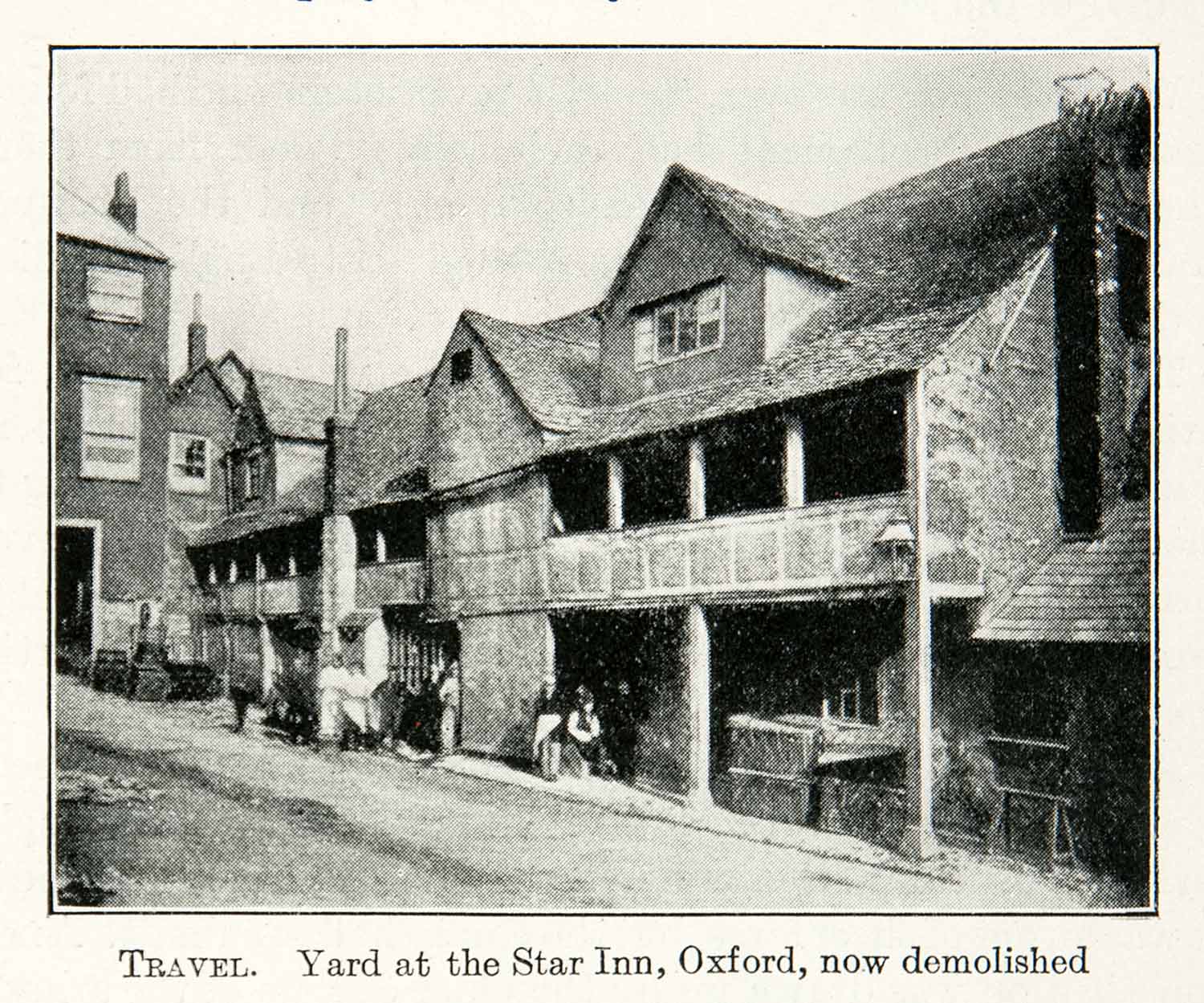 1922 Print Yard Star Inn Oxford England Yeomanry Queen Hussars Cornmarket XEX7