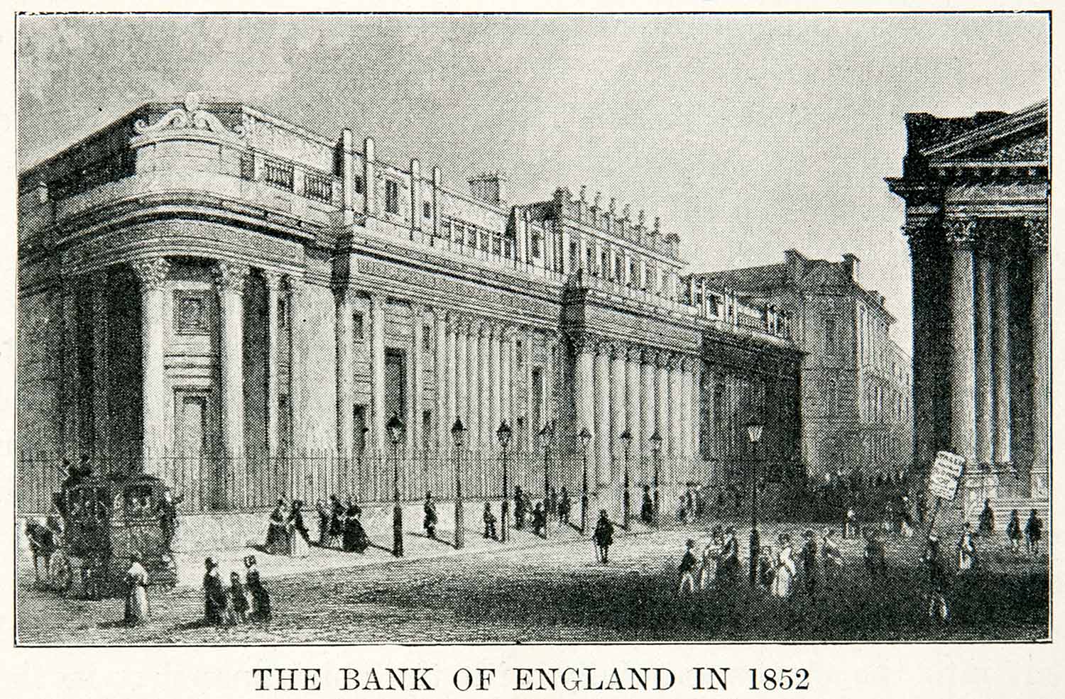 1922 Print Bank England London 1852 Street Central United Kingdom Model XEX7