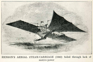 1922 Print William Henson Aerial Steam Carriage Ariel Insufficient Power XEX7