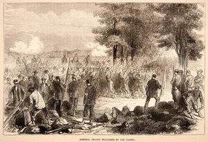 1874 Wood Engraving Franco-Prussian War General Trochu Welcomed Troops Army XEY1