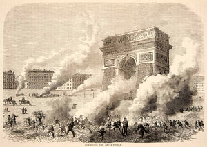 1874 Wood Engraving Paris Arc De Triomphe D'Etoile Purifying Franco XEY1