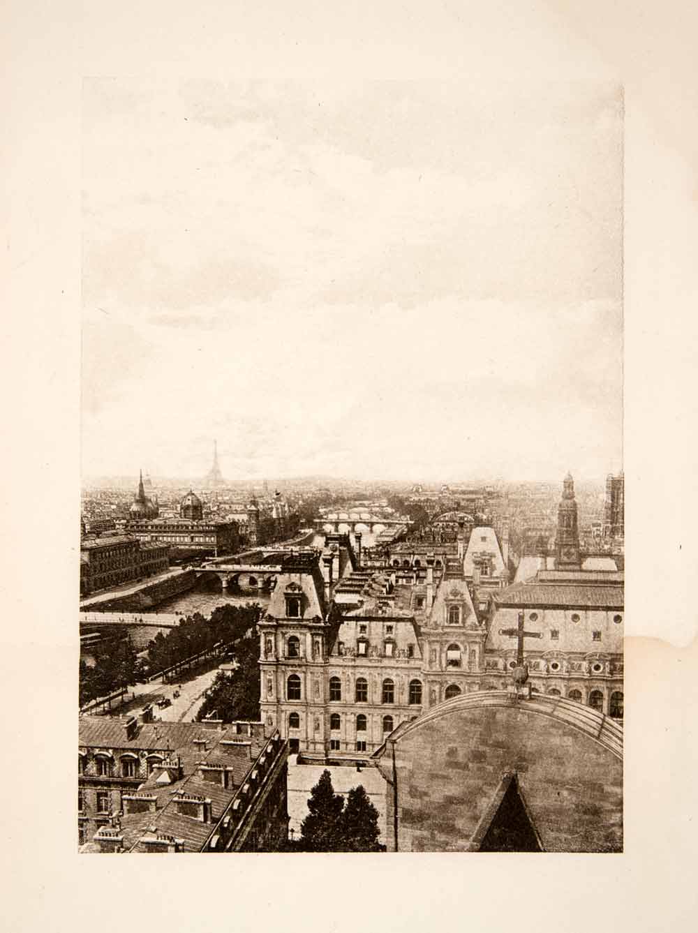 1898 Photogravure Bridges Seine River Paris France Cityscape Architecture XEY2