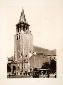 1898 Photogravure Church Saint Germaine Pres Paris France Abbey Medieval XEY2