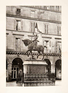 1898 Photogravure Jeanne d'Arc Joan of Arc Place Rivoli Paris France Statue XEY2