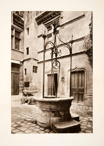 1898 Photogravure Water Fountain Courtyard Musee De Cluny Paris France XEY2