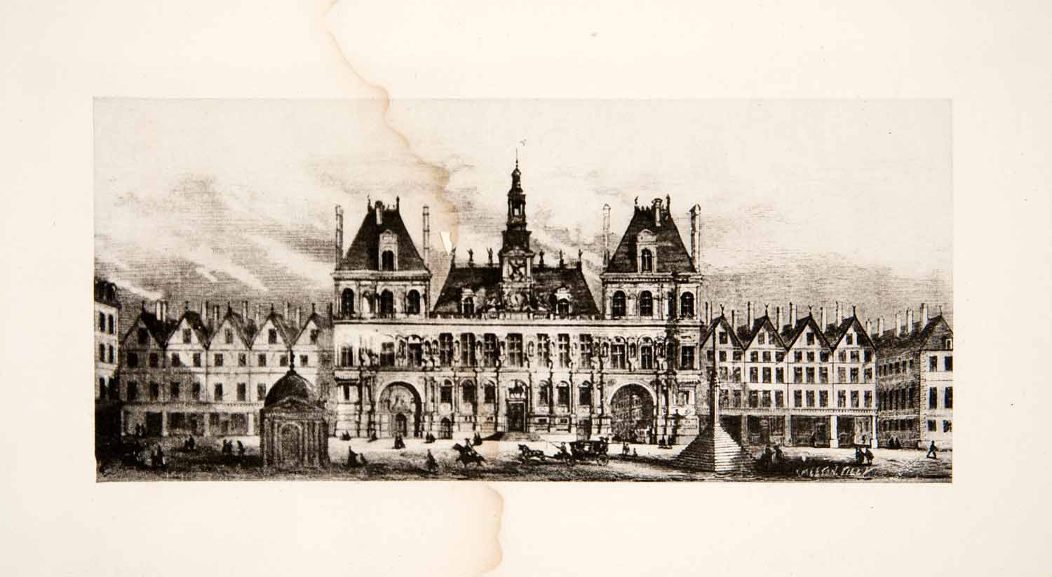 1898 Photogravure Hotel de Ville Paris France Historic Architecture XEY2